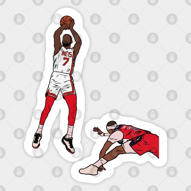 Kevin Durant Crosses Over Daniel Gafford Sticker by rattraptees